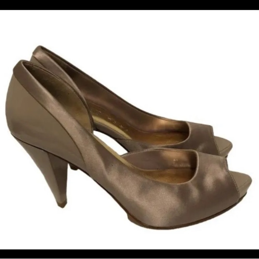 Joy Chen Patent And Nappa Lilac Peep Toe Pumps Joy-713 Size 6.5
